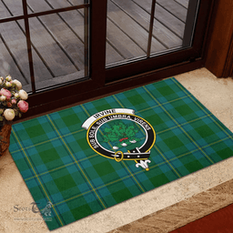 Scottish Irving of Bonshaw Clan Tartan Rubber Door Mat - Classic Scottish Plaid Tartan Plaid