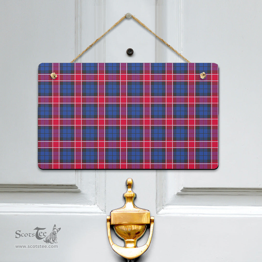 Scottish Graham of Menteith Red Clan Tartan Door Sign - Classic Scottish Plaid Tartan Plaid