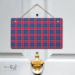 Scottish Graham of Menteith Red Clan Tartan Door Sign - Classic Scottish Plaid Tartan Plaid