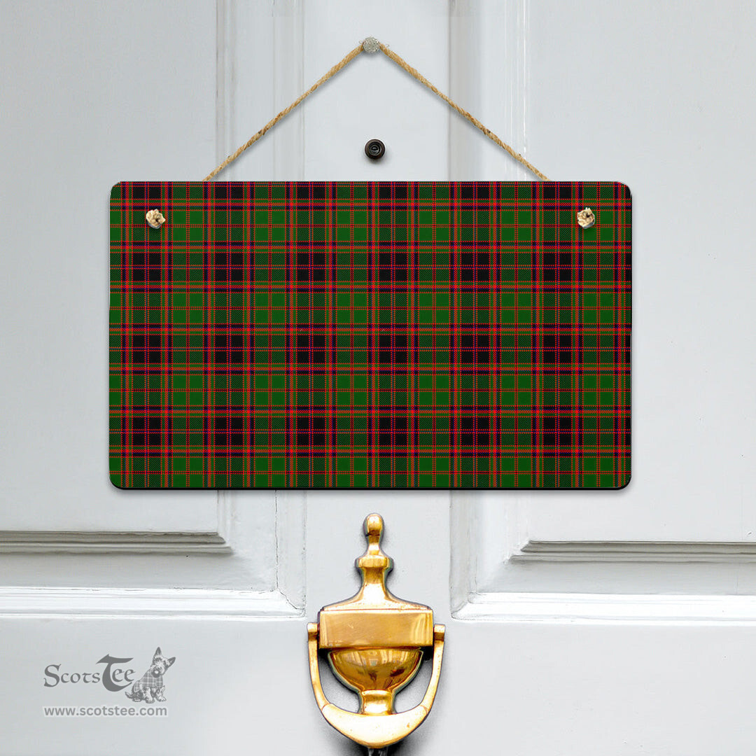 Scottish Buchan Modern Clan Tartan Door Sign - Classic Scottish Plaid Tartan Plaid