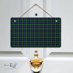 Scottish MacKenzie Modern Clan Tartan Door Sign - Classic Scottish Plaid Tartan Plaid