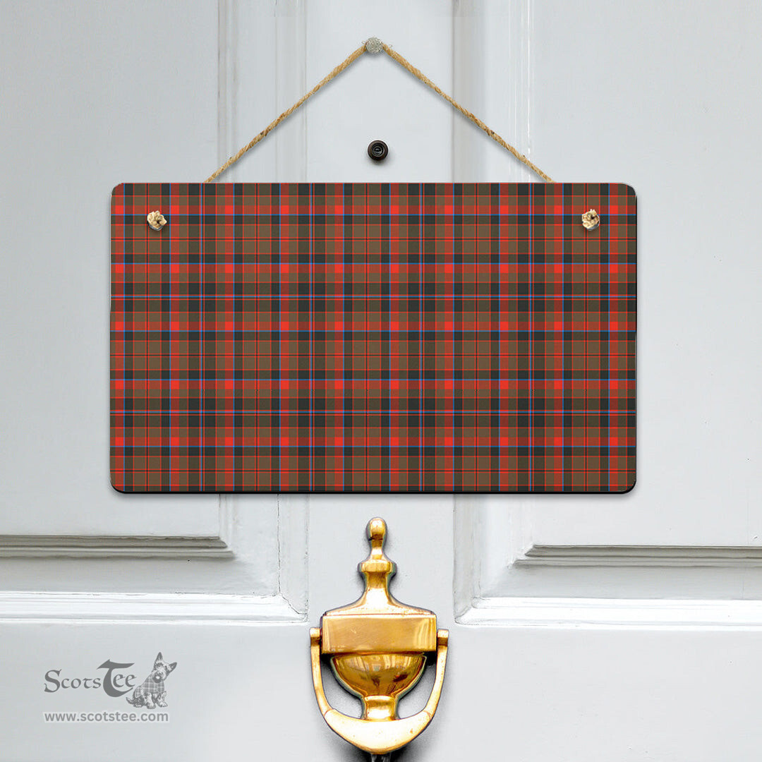 Scottish Cumming Hunting Weathered Clan Tartan Door Sign - Classic Scottish Plaid Tartan Plaid