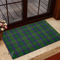 Scottish Hunter of Hunterston Clan Tartan Rubber Door Mat - Classic Scottish Plaid Tartan Plaid