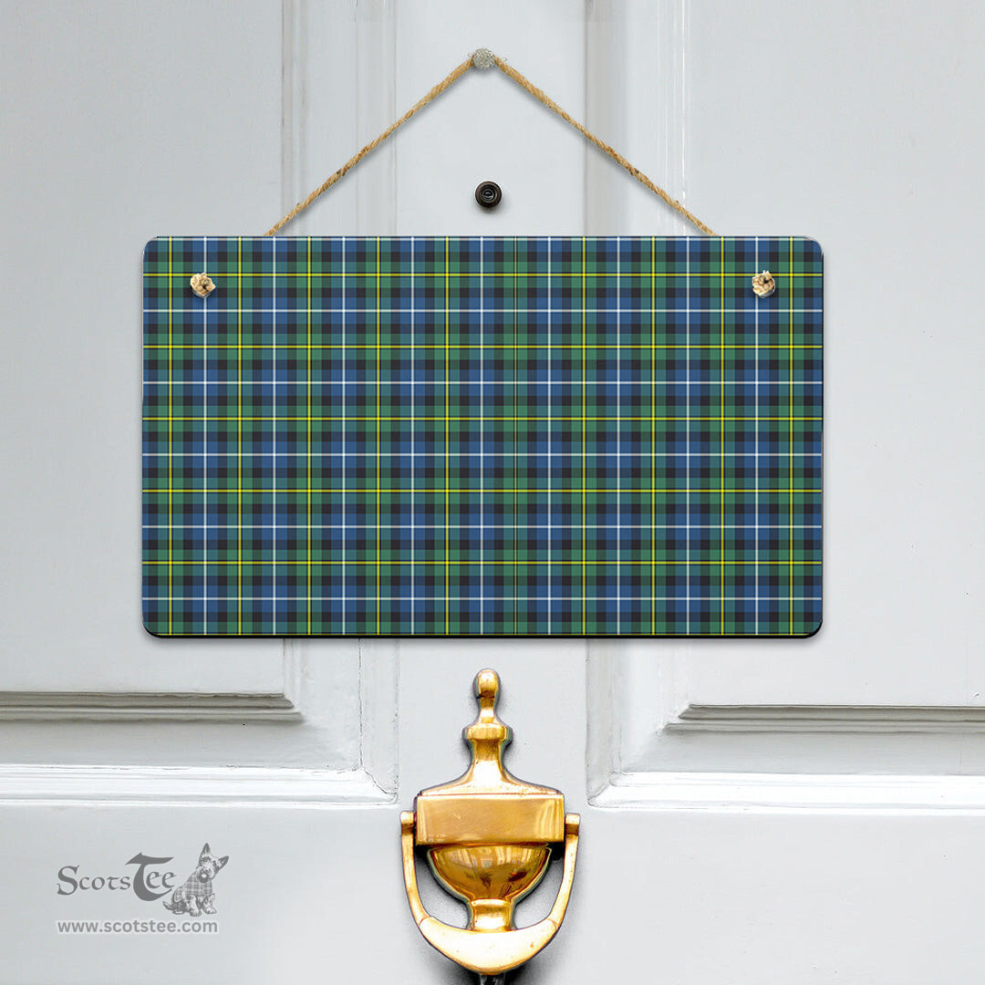 Scottish MacNeill of Barra Ancient Clan Tartan Door Sign - Classic Scottish Plaid Tartan Plaid