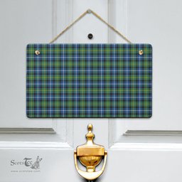 Scottish MacNeill of Barra Ancient Clan Tartan Door Sign - Classic Scottish Plaid Tartan Plaid