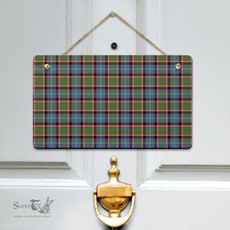 Scottish Stirling Bannockburn District Clan Tartan Door Sign - Classic Scottish Plaid Tartan Plaid