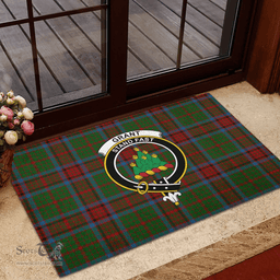 Scottish Grant of Monymusk Clan Tartan Rubber Door Mat - Classic Scottish Plaid Tartan Plaid
