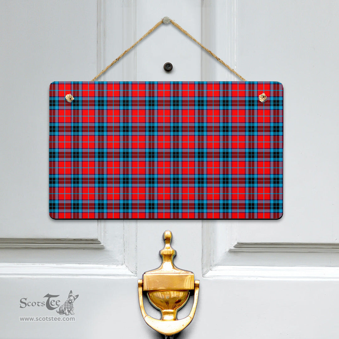 Scottish MacTavish Modern Clan Tartan Door Sign - Classic Scottish Plaid Tartan Plaid