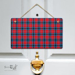 Scottish MacTavish Modern Clan Tartan Door Sign - Classic Scottish Plaid Tartan Plaid