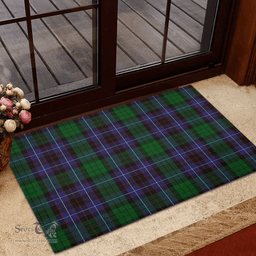 Scottish Hunter of Peebleshire Clan Tartan Rubber Door Mat - Classic Scottish Plaid Tartan Plaid
