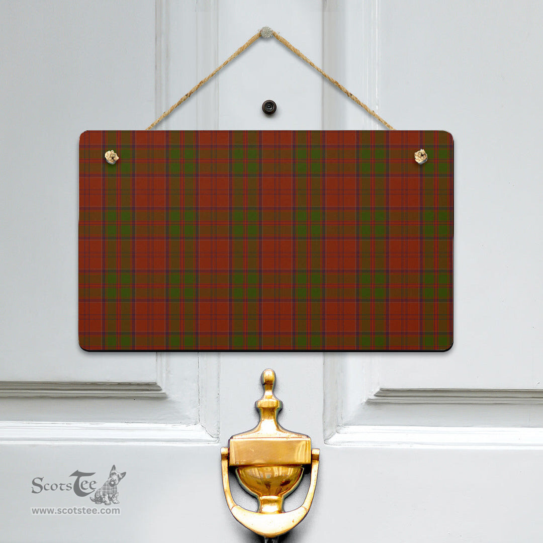 Scottish Drummond Clan Clan Tartan Door Sign - Classic Scottish Plaid Tartan Plaid