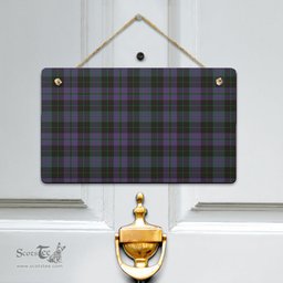 Scottish Clergy Green Clan Tartan Door Sign - Classic Scottish Plaid Tartan Plaid