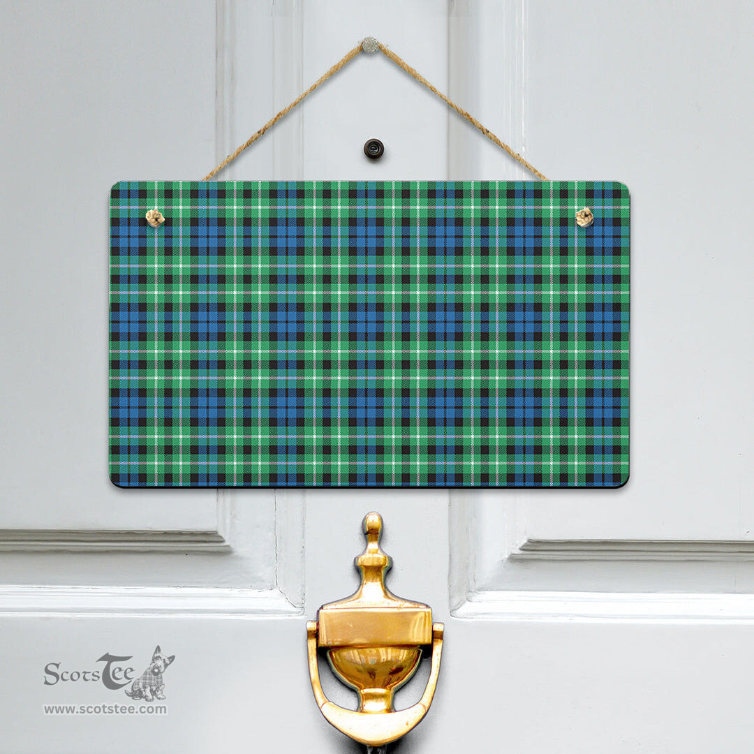 Scottish Graham of Montrose Ancient Clan Tartan Door Sign - Classic Scottish Plaid Tartan Plaid