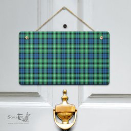 Scottish Graham of Montrose Ancient Clan Tartan Door Sign - Classic Scottish Plaid Tartan Plaid
