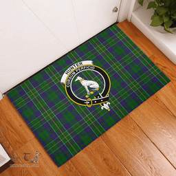 Scottish Hunter of Hunterston Clan Tartan Rubber Door Mat - Classic Scottish Plaid Tartan Plaid