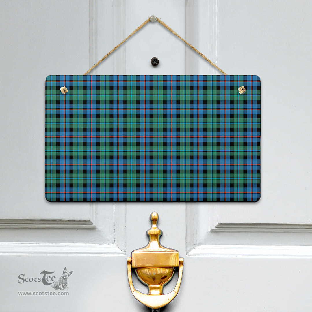 Scottish Campbell of Cawdor Ancient Clan Tartan Door Sign - Classic Scottish Plaid Tartan Plaid