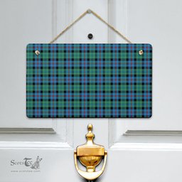 Scottish Campbell of Cawdor Ancient Clan Tartan Door Sign - Classic Scottish Plaid Tartan Plaid