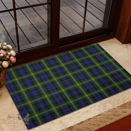 Scottish Gordon of Esslemont Clan Tartan Rubber Door Mat - Classic Scottish Plaid Tartan Plaid