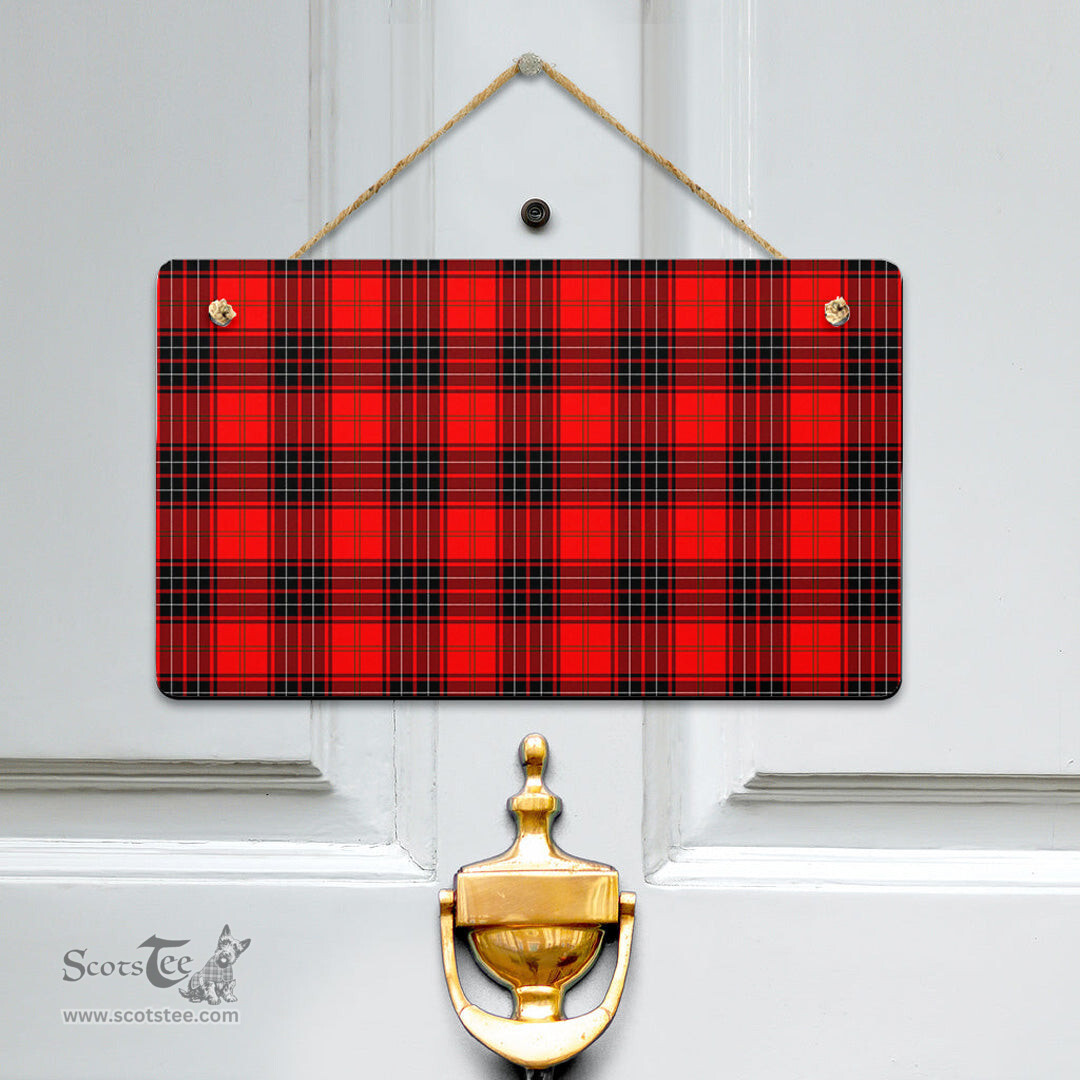 Scottish Wemyss Modern Clan Tartan Door Sign - Classic Scottish Plaid Tartan Plaid