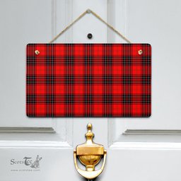 Scottish Wemyss Modern Clan Tartan Door Sign - Classic Scottish Plaid Tartan Plaid