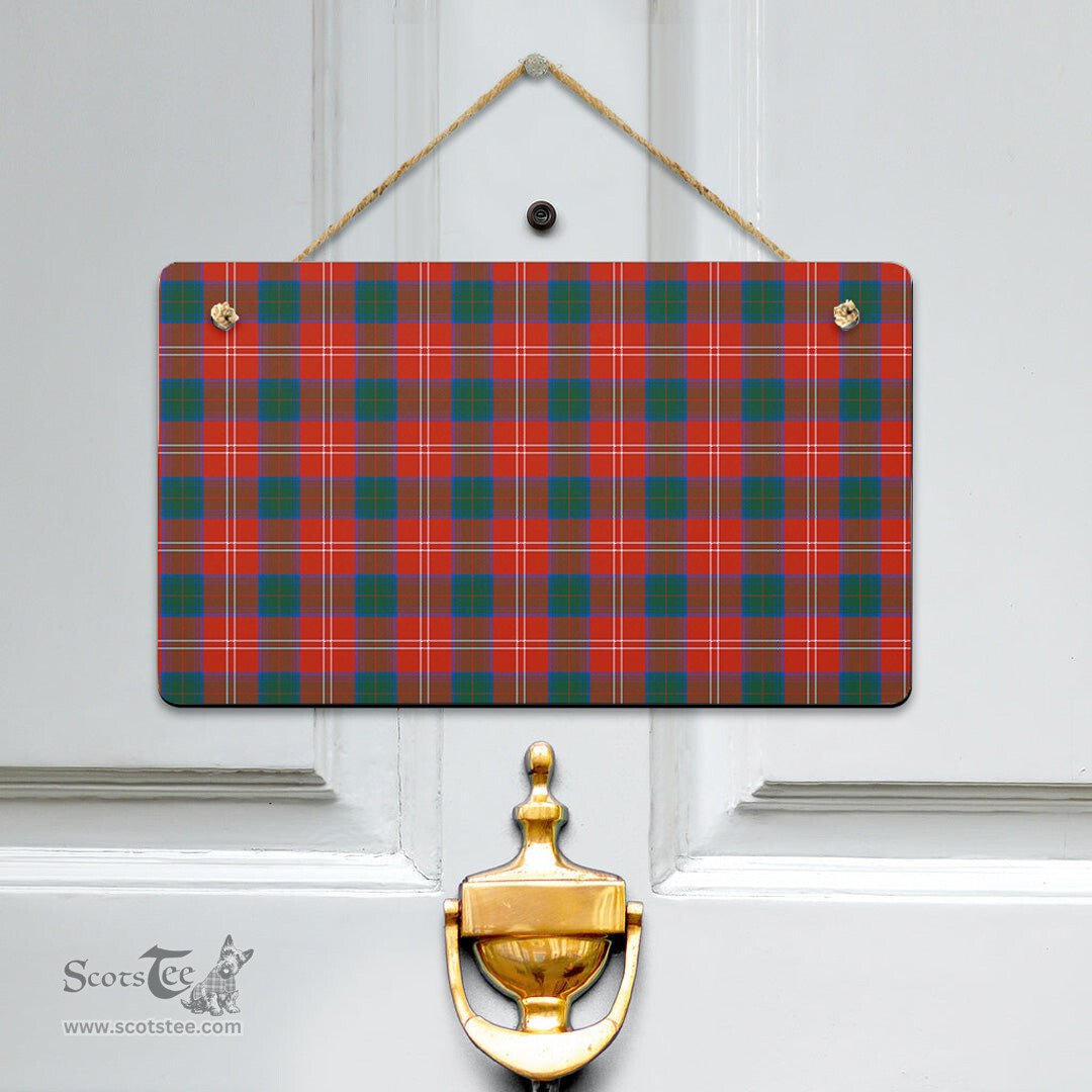 Scottish Chisholm Ancient Clan Tartan Door Sign - Classic Scottish Plaid Tartan Plaid