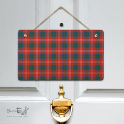 Scottish Chisholm Ancient Clan Tartan Door Sign - Classic Scottish Plaid Tartan Plaid