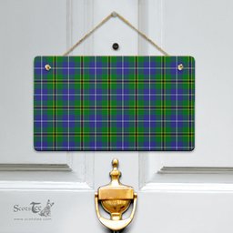 Scottish Turnbull Hunting Clan Tartan Door Sign - Classic Scottish Plaid Tartan Plaid