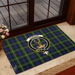 Scottish Gordon of Esslemont Clan Tartan Rubber Door Mat - Classic Scottish Plaid Tartan Plaid