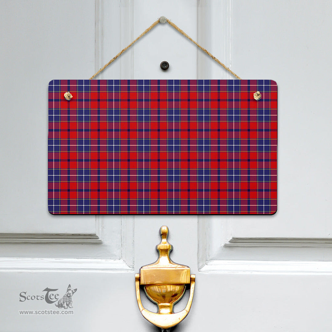 Scottish Wishart Dress Clan Tartan Door Sign - Classic Scottish Plaid Tartan Plaid