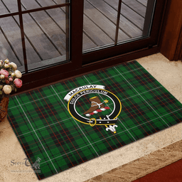 Scottish MacAulay of Lewis Clan Tartan Rubber Door Mat - Classic Scottish Plaid Tartan Plaid