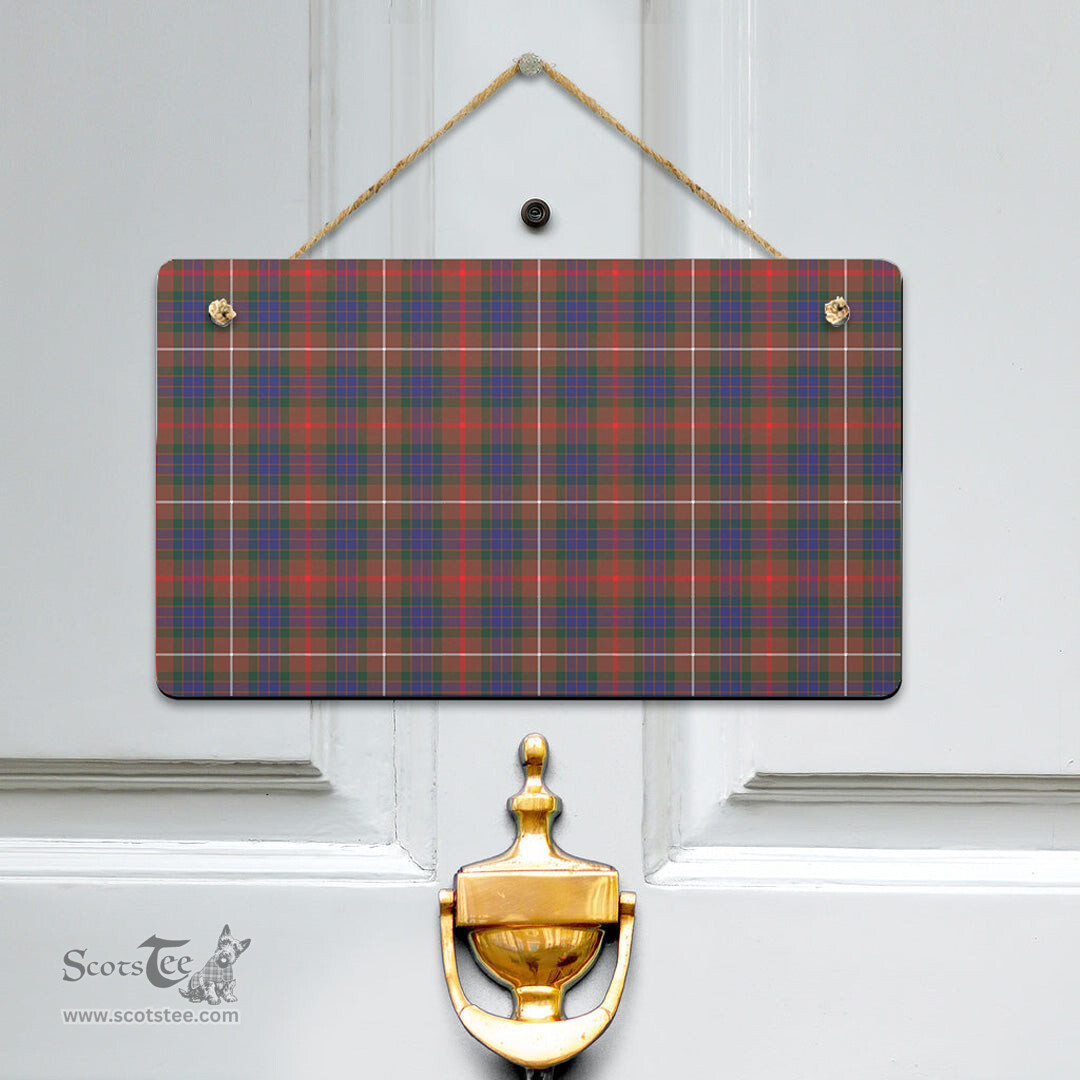 Scottish Fraser Hunting Modern Clan Tartan Door Sign - Classic Scottish Plaid Tartan Plaid