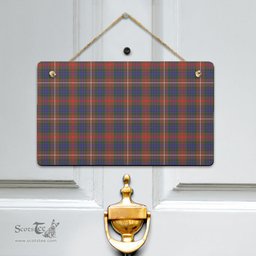 Scottish Fraser Hunting Modern Clan Tartan Door Sign - Classic Scottish Plaid Tartan Plaid