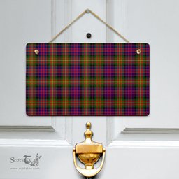 Scottish Carnegie Modern Clan Tartan Door Sign - Classic Scottish Plaid Tartan Plaid