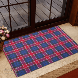 Scottish Graham of Menteith Red 02 Clan Tartan Rubber Door Mat - Classic Scottish Plaid Tartan Plaid