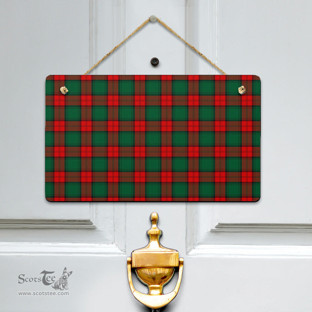 Scottish Stewart Atholl Modern Clan Tartan Door Sign - Classic Scottish Plaid Tartan Plaid