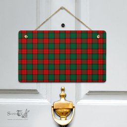 Scottish Stewart Atholl Modern Clan Tartan Door Sign - Classic Scottish Plaid Tartan Plaid