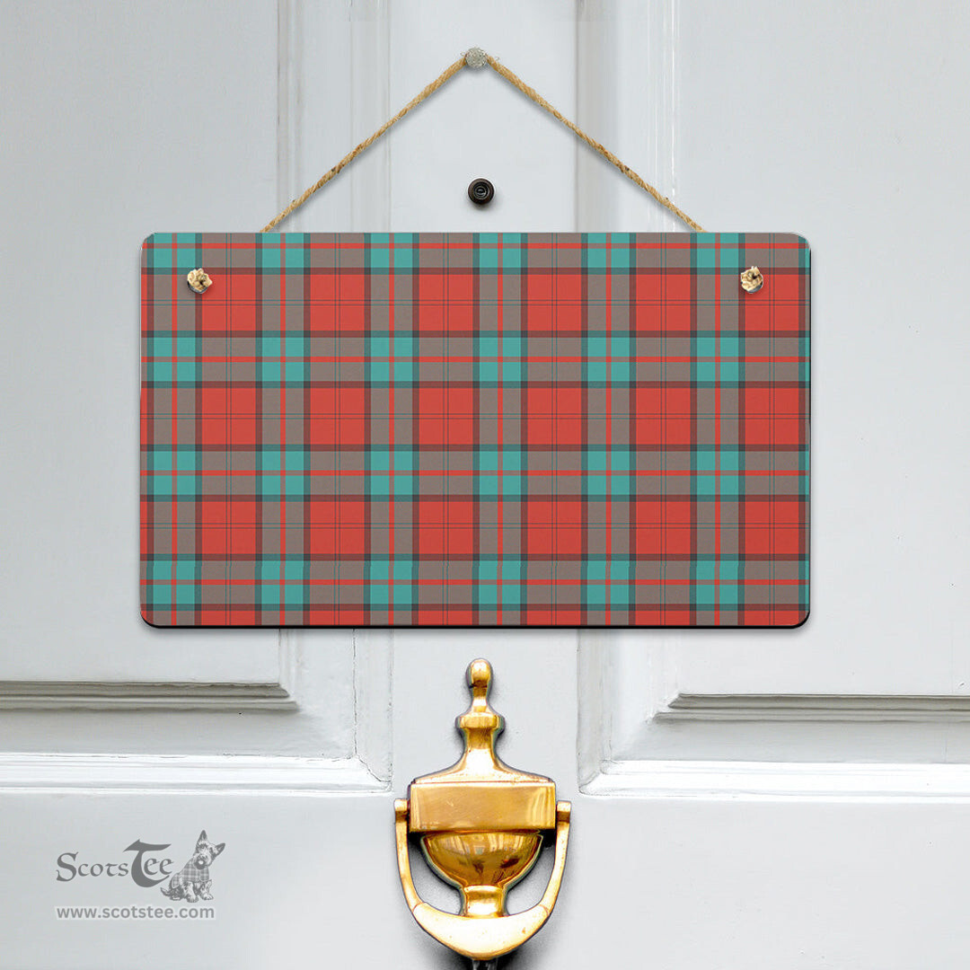 Scottish Dunbar Ancient Clan Tartan Door Sign - Classic Scottish Plaid Tartan Plaid
