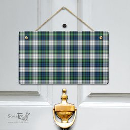 Scottish Gordon Dress Ancient Clan Tartan Door Sign - Classic Scottish Plaid Tartan Plaid