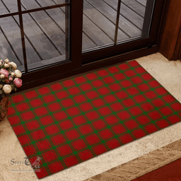 Scottish MacDonald of Sleat Clan Tartan Rubber Door Mat - Classic Scottish Plaid Tartan Plaid