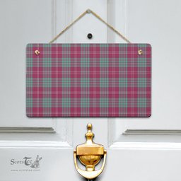 Scottish Crawford Ancient Clan Tartan Door Sign - Classic Scottish Plaid Tartan Plaid