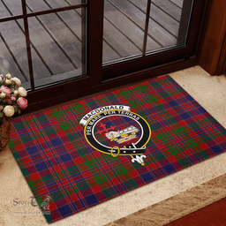 Scottish MacDonald of Boisdale Clan Tartan Rubber Door Mat - Classic Scottish Plaid Tartan Plaid