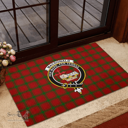 Scottish MacDonald of Sleat Clan Tartan Rubber Door Mat - Classic Scottish Plaid Tartan Plaid