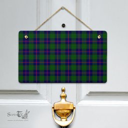 Scottish Shaw Modern Clan Tartan Door Sign - Classic Scottish Plaid Tartan Plaid