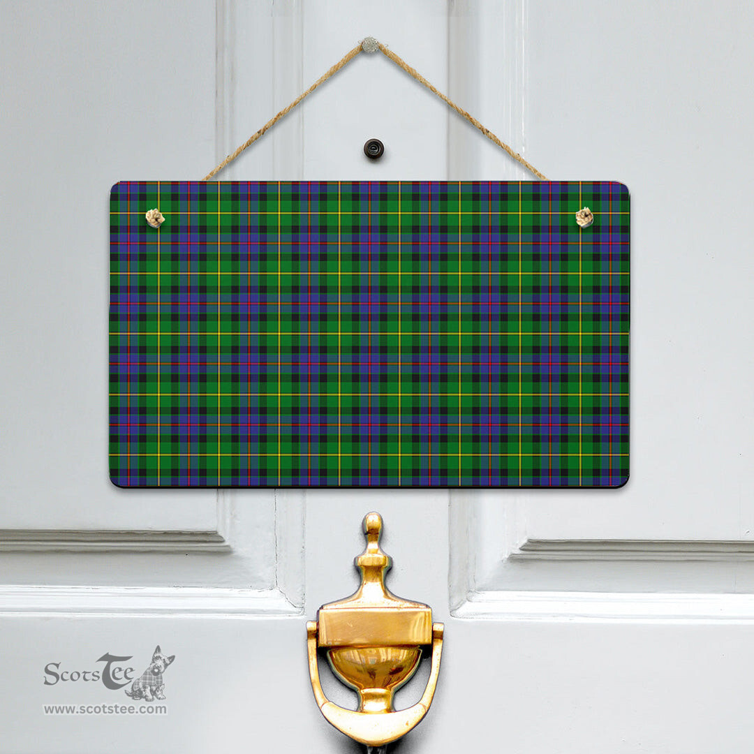 Scottish Tait Modern Clan Tartan Door Sign - Classic Scottish Plaid Tartan Plaid