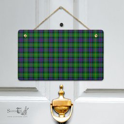 Scottish Tait Modern Clan Tartan Door Sign - Classic Scottish Plaid Tartan Plaid