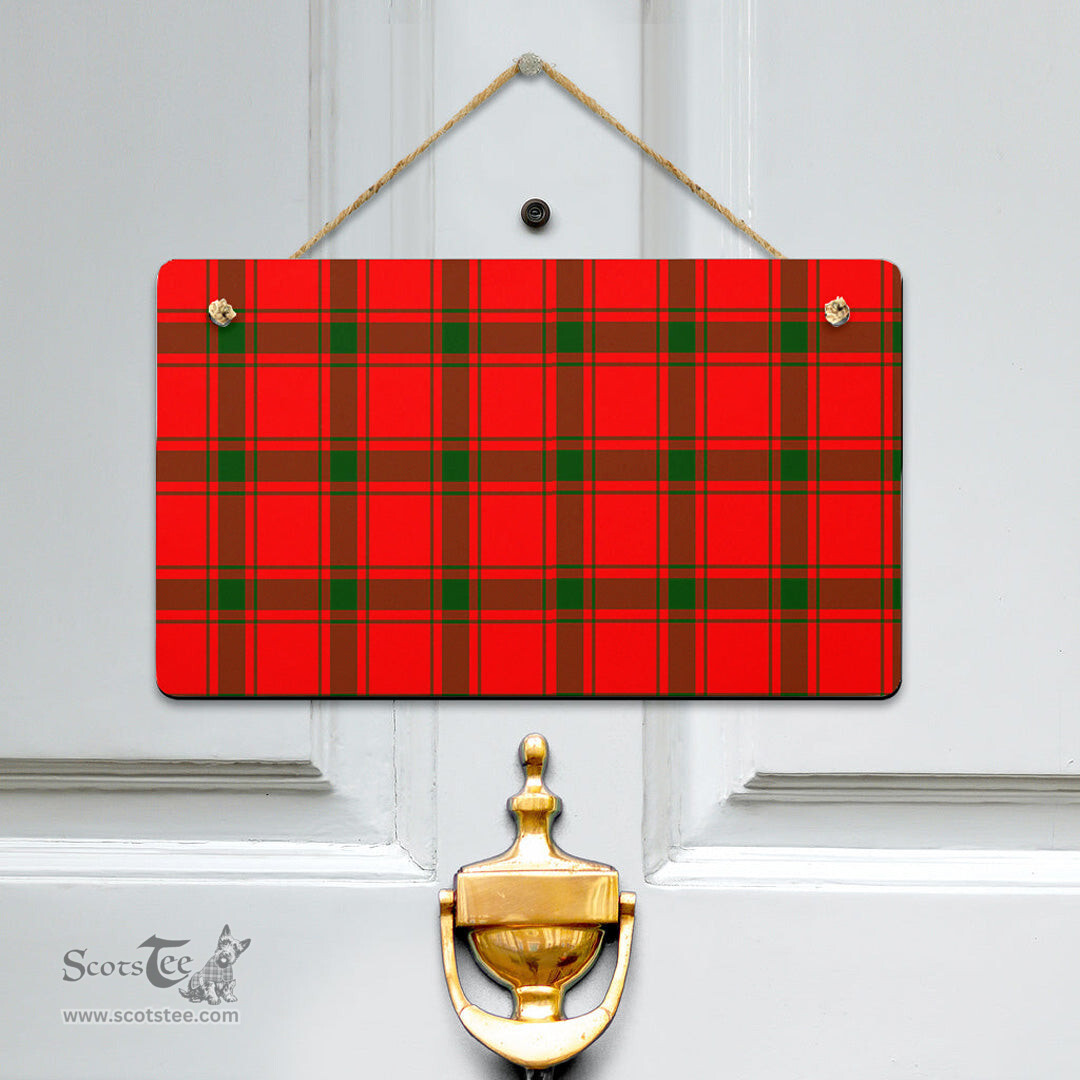 Scottish MacDonald of Sleat Clan Tartan Door Sign - Classic Scottish Plaid Tartan Plaid