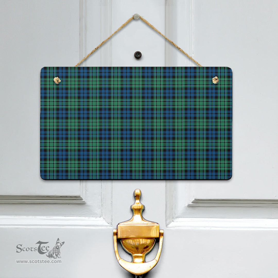 Scottish MacCallum Ancient Clan Tartan Door Sign - Classic Scottish Plaid Tartan Plaid