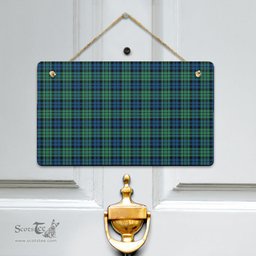 Scottish MacCallum Ancient Clan Tartan Door Sign - Classic Scottish Plaid Tartan Plaid