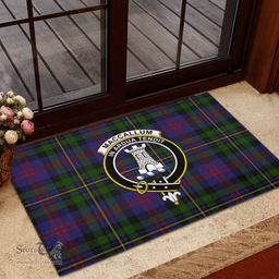 Scottish MacCallum of Berwick Clan Tartan Rubber Door Mat - Classic Scottish Plaid Tartan Plaid