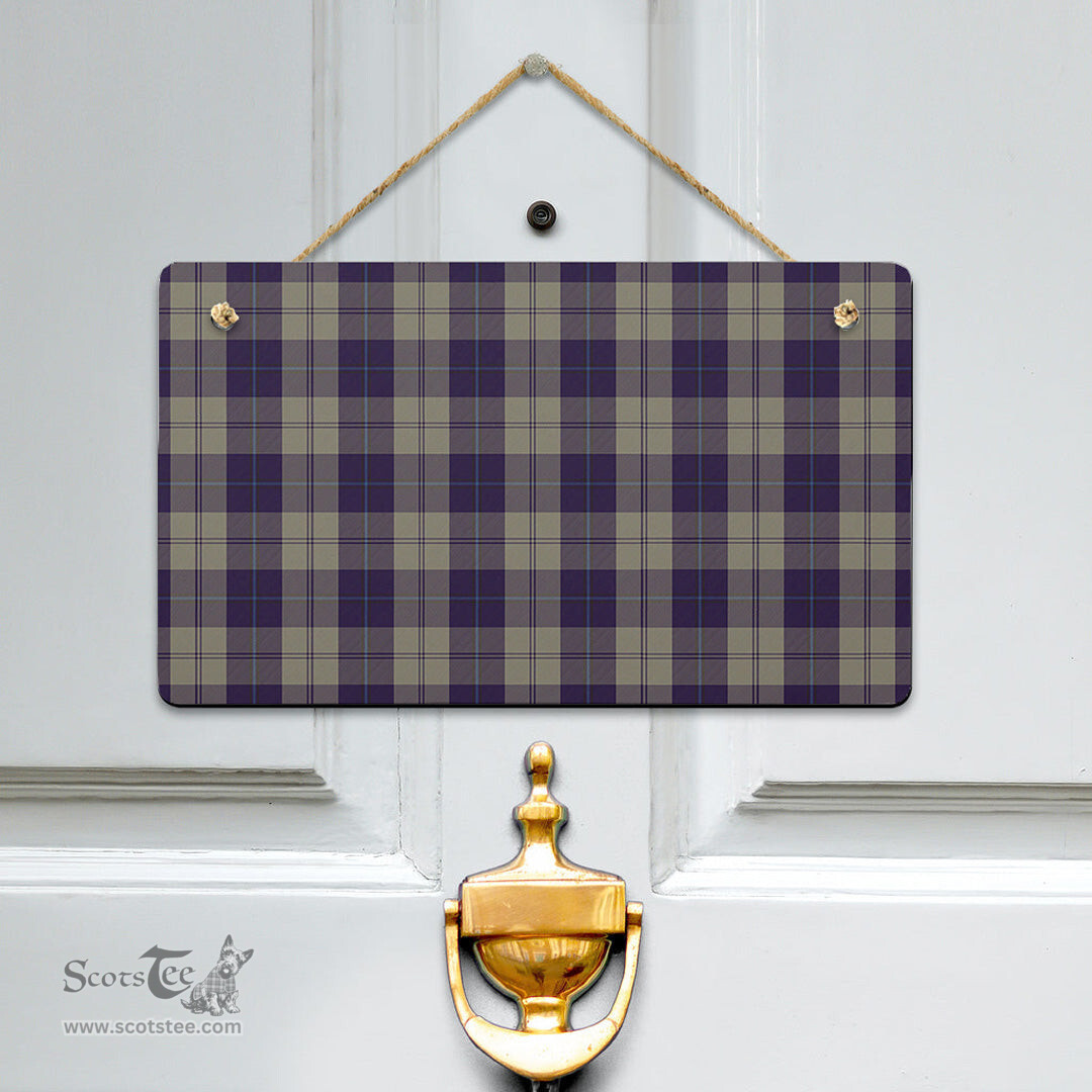 Scottish Cunningham Dress Blue Dancers Clan Tartan Door Sign - Classic Scottish Plaid Tartan Plaid